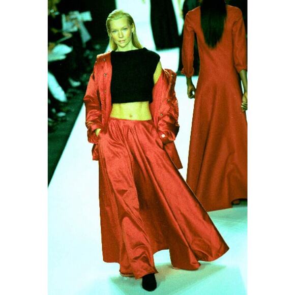 Ralph Lauren Collection Purple Label Runway Silk Maxi Skirt Black Long 1999 90s - Picture 9 of 16